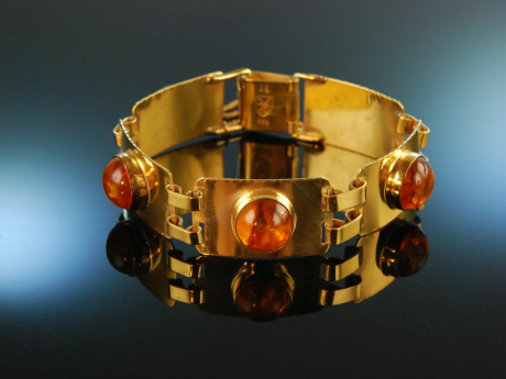 Around 1935! Beautiful bracelet Georg Kramer Amber Silver 835 gold plated