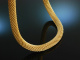 Around 1995! Beautiful heavy knitted tube chain silver 925 gold plated