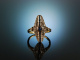 Um 1910! Feiner Art Deco Marquise Ring Diamanten Saphire Gold 585 Platin