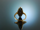 Um 1910! Feiner Art Deco Marquise Ring Diamanten Saphire Gold 585 Platin