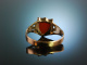 Um 1900! H&uuml;bscher Damen Wappen Siegel Ring Rot Gold 333 Karneol
