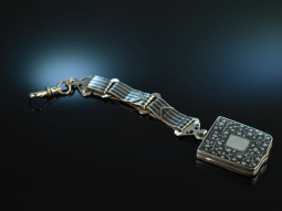 Vienna around 1900! Rare Chatelaine watch tip with...