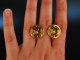 Um 1900! Historische Ohrringe Gold 750 Rubin Smaragd Altschliffdiamanten
