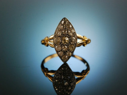 England um 1900! Edler Altschliff Diamant Marquise Ring ca. 1 ct Gold 750 Platin