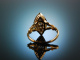 England um 1900! Edler Altschliff Diamant Marquise Ring ca. 1 ct Gold 750 Platin