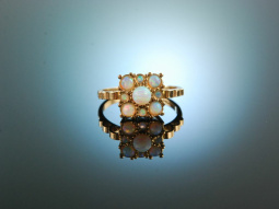 England um 1970! H&uuml;bscher Vintage Opal Ring Gold 375