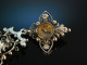 England um 1890! Chatelaine Uhrzipfel mit Kompass Silber teils rotvergoldet