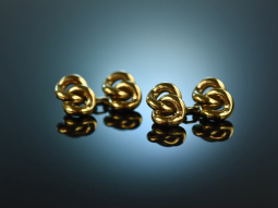 Around 1970! Classic Knot Cufflinks Silver 835 Gold Plated