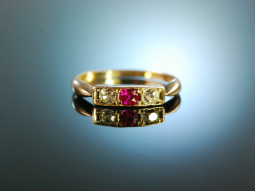 M&uuml;nchen um 1900! Historischer Rubin Diamant Ring Gold 585