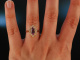 England 1959! Charmanter Schiffchen Ring Amethyst Saatperlen Gold 375