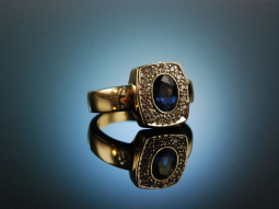 M&uuml;nchen um 2005! Edler Saphir Brillant Ring Gold 585...