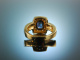 Munich around 2005! Noble Sapphire Brilliant Ring Gold 585 Platinum