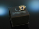 Munich around 2005! Noble Sapphire Brilliant Ring Gold 585 Platinum