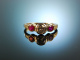 M&uuml;nster um 1930! Sch&ouml;ner ca. 0,5 ct Diamant Rubin Ring Gold 585 Platin