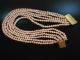 Tegernsee around 1930! Beautiful traditional costumes Dirndl crop necklace 6 row cultured pearls gold plated garnet