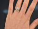 Um 1950! H&uuml;bscher Verlobungs Ring Wei&szlig;gold 585 Smaragd Diamanten
