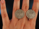 Kaiserreich! H&uuml;bsche Trachten M&uuml;nz Ohrringe 1 Deutsche Mark Silber