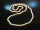 Feinste Qualität! Lange Akoja Zuchtperlenkette Kugelschließe Weiß Gold 750 Brillanten