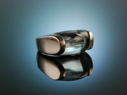 Bulgari! Stylischer Ring Tronchetto Wei&szlig; Gold 750...