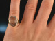 Um 1910! Historischer Jugendstil Ring Gold 585 Quarz Intaglio