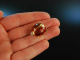 Wempe around 1980! Lucky Beetle Brooch Gold 750 Diamonds Enamel Signed