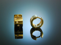 Around 1995! Beautiful classic earrings Creoles Diamonds...