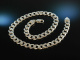 Around 1990! Very massive classic tank chain necklace silver 925