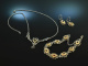 Around 1980! Pretty Dirndl jewellery 3 pieces garnet silver 835 gold plated