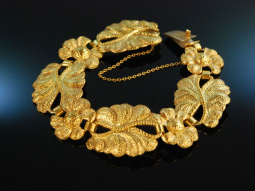 Um 1915! Besonders h&uuml;bsches florales Armband Silber 835 vergoldet