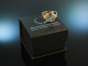 Munich around 1995! Rare Labradorite Ring Moon Face Gold 750 Handmade