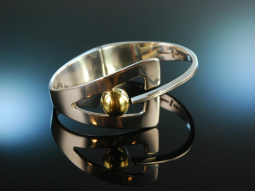Around 1970! Cool vintage bangle silver 925 partly gold...