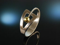 Around 1970! Cool vintage bangle silver 925 partly gold...