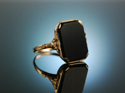 Um 1900! Klassischer Wappen Siegel Ring Onyx Gold 333 zum...