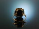 Um 1900! Klassischer Wappen Siegel Ring Onyx Gold 333 zum Gravieren