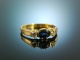 My Love! Classic Engagement Ring Sapphire Diamonds 0.25 ct Gold 750
