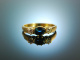 My Love! Classic Engagement Ring Sapphire Diamonds 0.25 ct Gold 750