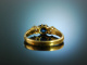 My Love! Classic Engagement Ring Sapphire Diamonds 0.25 ct Gold 750