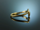 Around 1970! Beautiful plain snake ring gold 585 diamonds