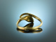 Around 1970! Beautiful plain snake ring gold 585 diamonds
