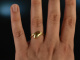 Around 1970! Beautiful plain snake ring gold 585 diamonds
