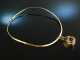 Around 1965! Cool Vintage Necklace with Rock Crystal Silver 925 Gold Plated