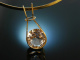 Around 1965! Cool Vintage Necklace with Rock Crystal Silver 925 Gold Plated