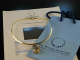 Around 1965! Cool Vintage Necklace with Rock Crystal Silver 925 Gold Plated