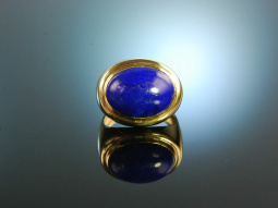 Handarbeit um 1990! Edler Lapislazuli Ring Gold 750