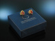 Around 1980! Chic Vintage Earrings Gold 585 Ruby Diamonds