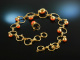 Bauhaus around 1930! Rare design chain and ring big coral Boutons silver 900 gold plated