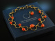 Bauhaus around 1930! Rare design chain and ring big coral Boutons silver 900 gold plated