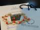 Bauhaus around 1930! Rare design chain and ring big coral Boutons silver 900 gold plated