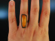 Russland um 1960! Baltischer Honig Bernstein Amber Ring Silber 875