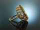 Around 1965! Chic big sixties ring cut jade gold 585